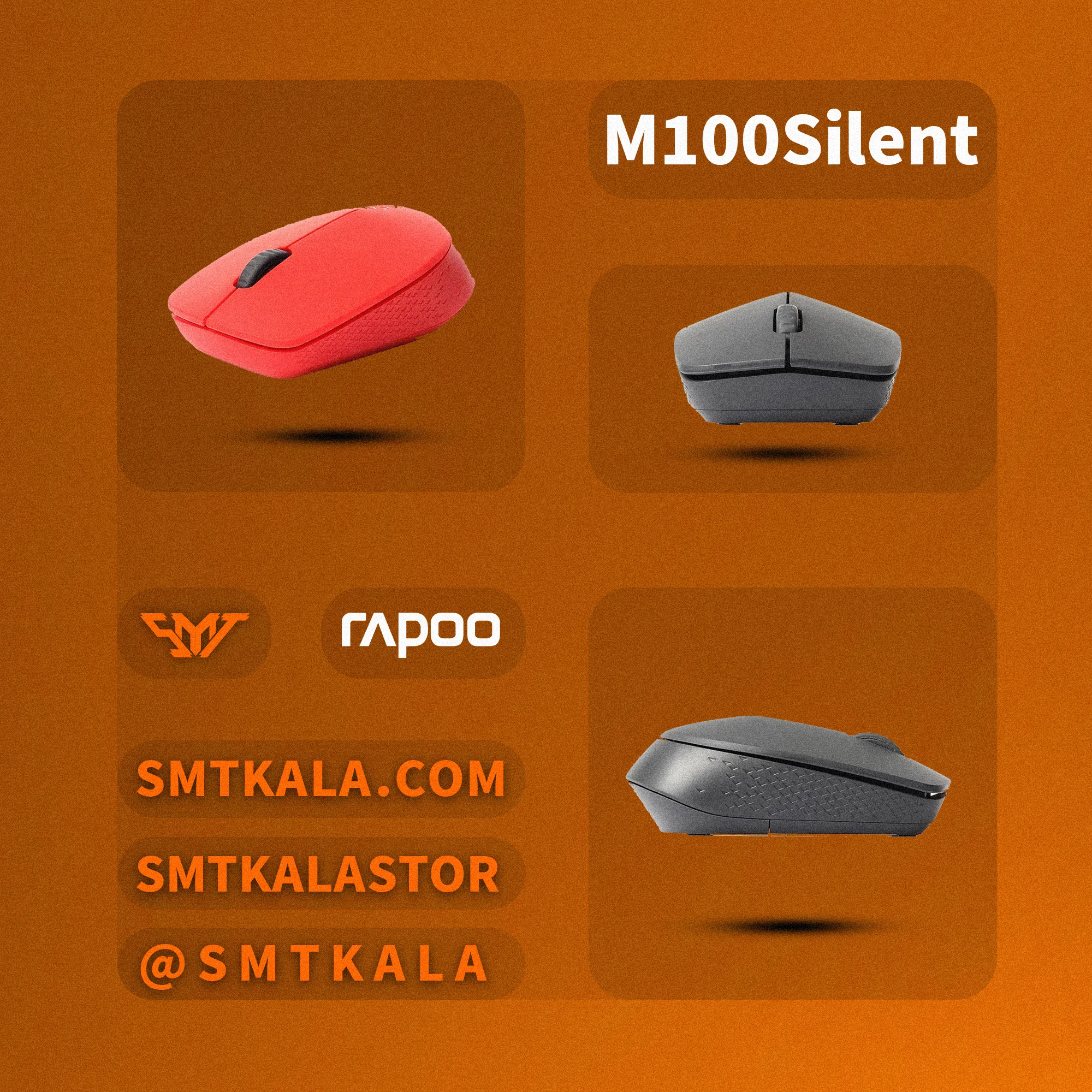 M100 Silent قیمت و خرید ماوس بی سیم رپو مدل - تصویر 1