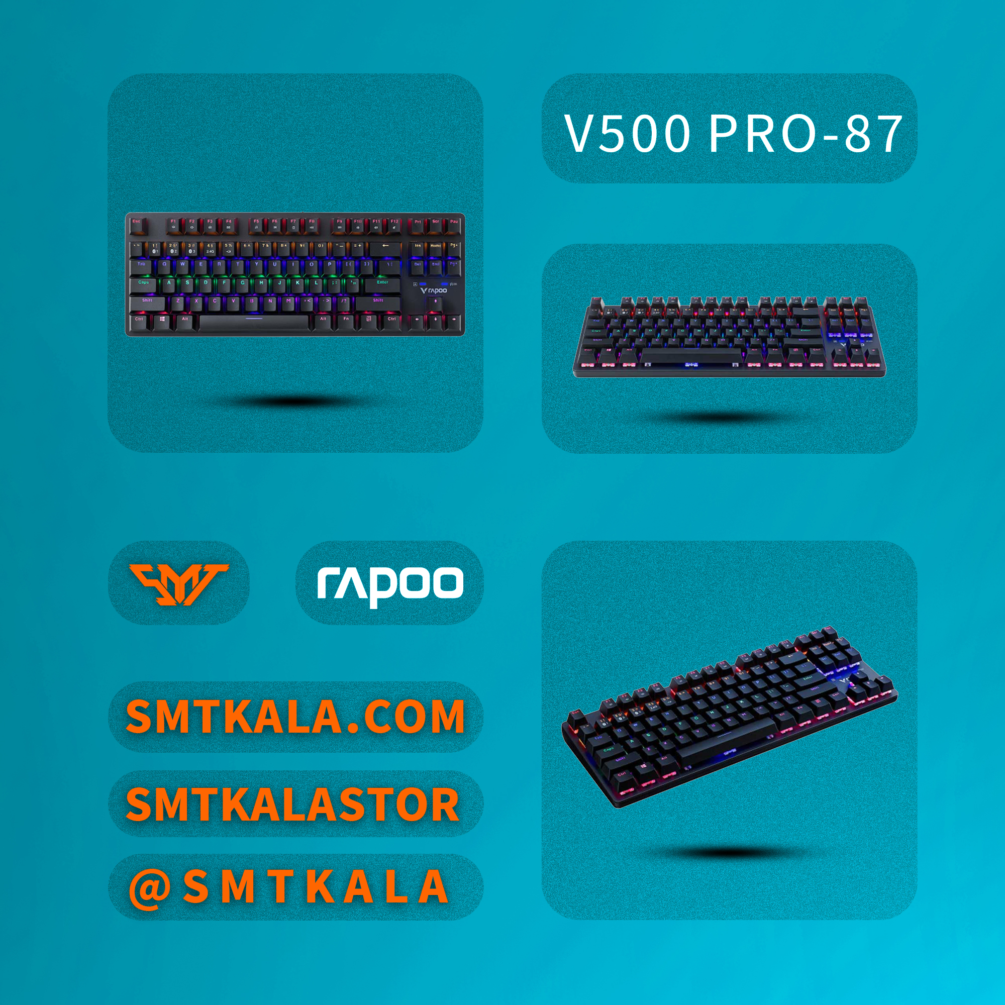 V500 PRO-87 V500 PRO-87 قیمت و خرید کیبورد گیمینگ باسیم رپو مدل - تصویر 1
